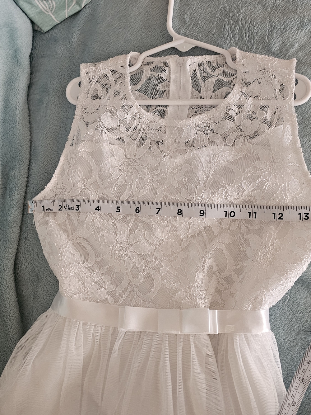 Rare Editions White Lace & Tulle Girls Formal Dress - Picture 9 of 14